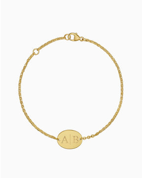 Initialen Gravurarmband Gravurplatte Oval