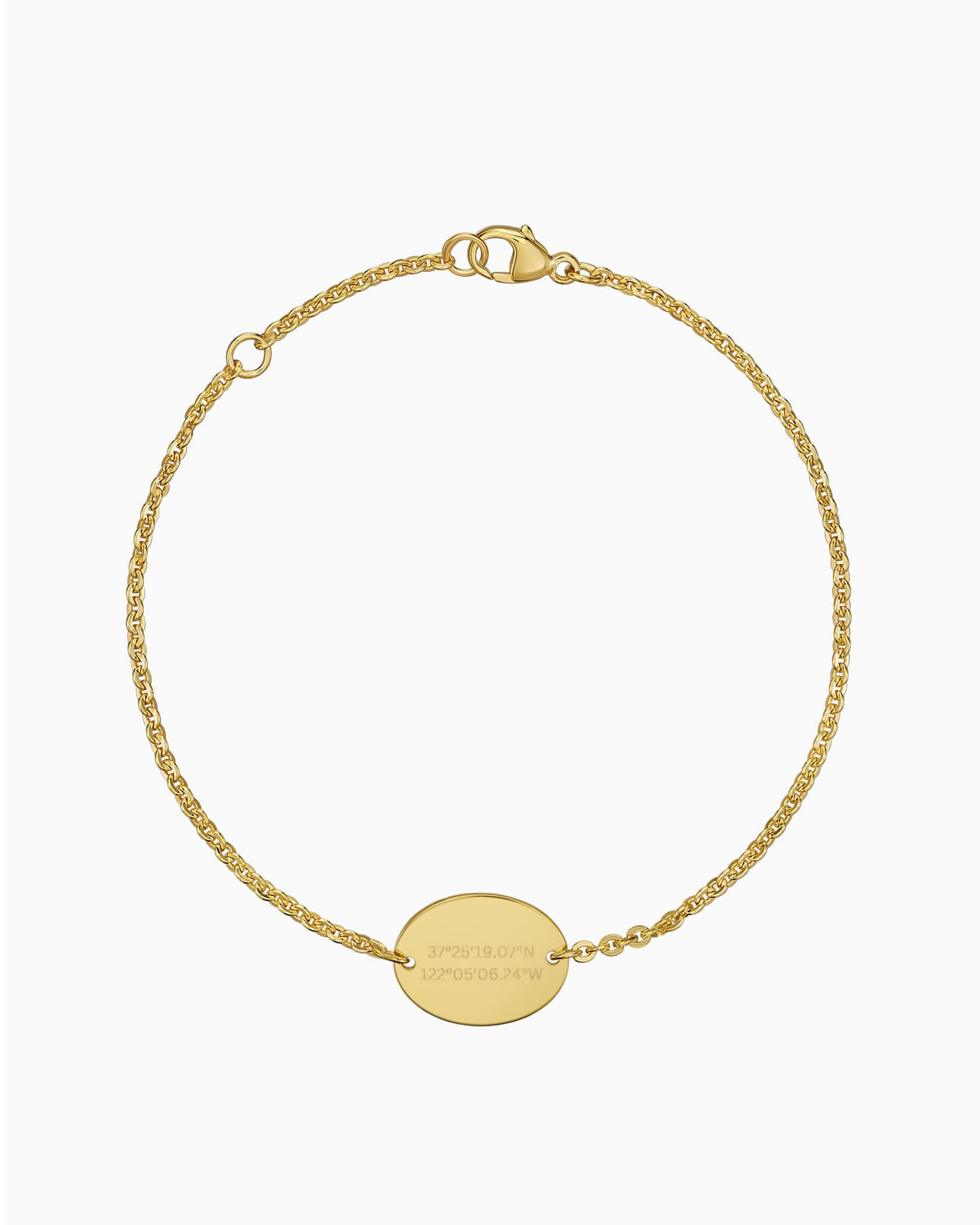Koordinaten Gravurarmband Gravurplatte Oval