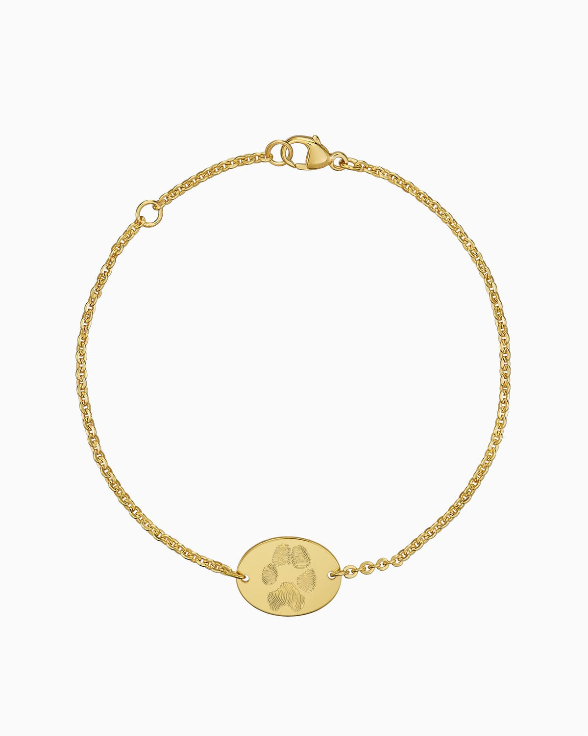 Pfotenabdruck Gravurarmband Gravurplatte Oval