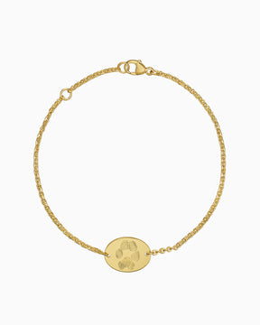 Pfotenabdruck Gravurarmband Gravurplatte Oval
