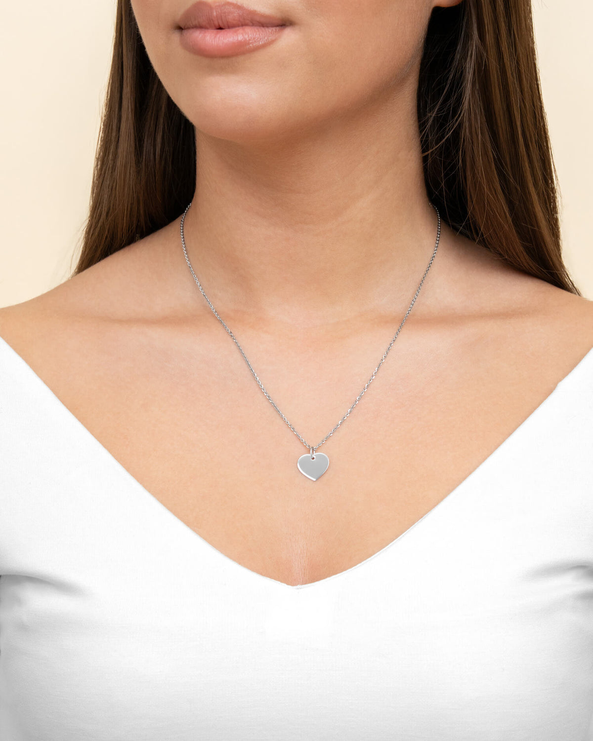 Nose print heart necklace engraving plate pendant 13mm