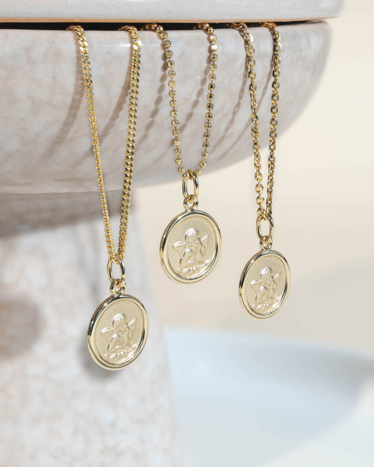 Graveerplaatjes hanger ketting beschermengel