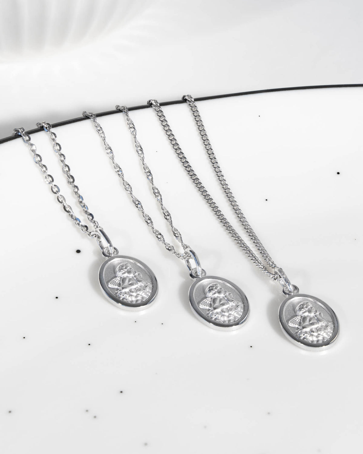 Gravurplatten Anhänger Halskette Schutzengel
