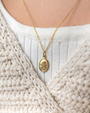 Graveerplaatjes hanger ketting beschermengel