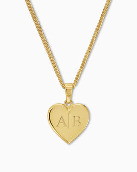 Initialen hart ketting graveerplaatje hanger 12mm