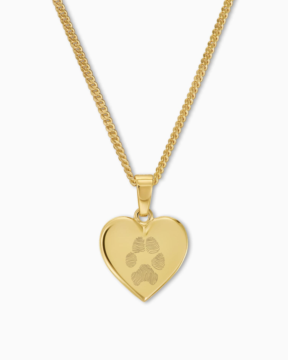 Paw print heart necklace engraving plate pendant 12mm