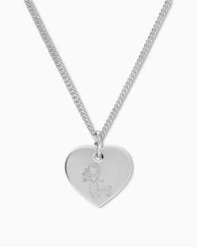Kindersymbole Herz Halskette Gravurplatte Anhänger 13mm