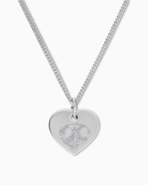 Nose print heart necklace engraving plate pendant 13mm