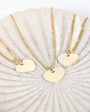 Initialen Herz Halskette Gravurplatte Anhänger 13mm