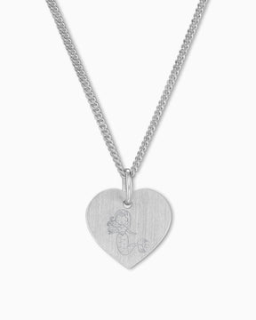 Kindersymbole Herz Halskette Gravurplatte Anhänger 13mm