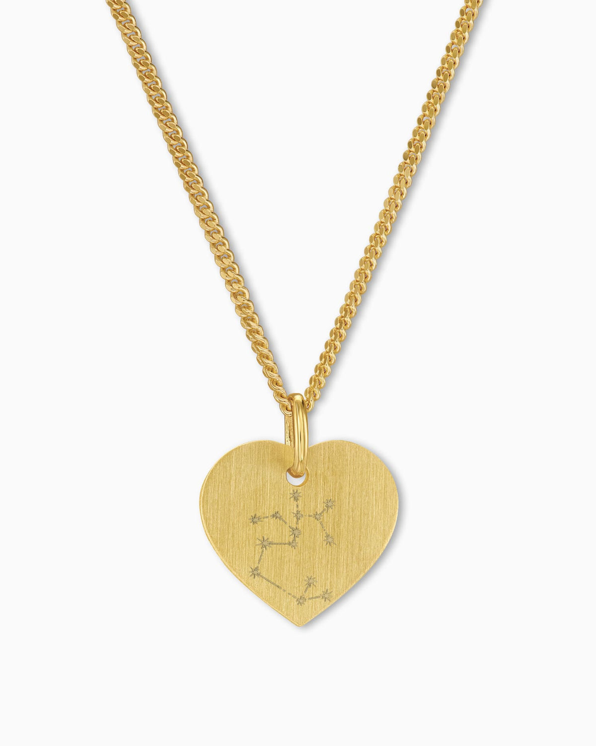 Star sign heart necklace engraving plate pendant 13mm