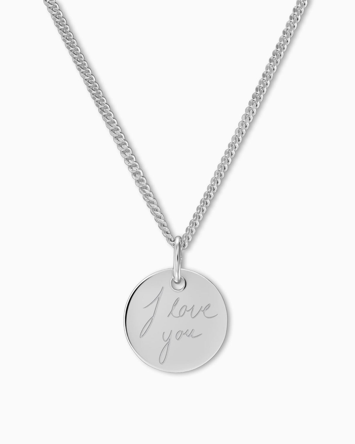 Handwriting Uploud Engraving Plates Necklace Pendant Round 12mm
