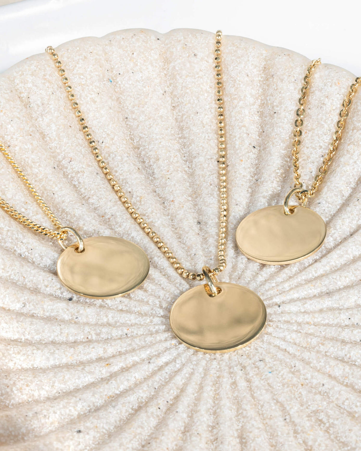Engraving plates necklace pendant round 14mm