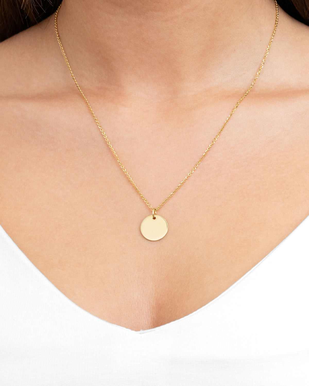 Engraving plates necklace pendant round 14mm