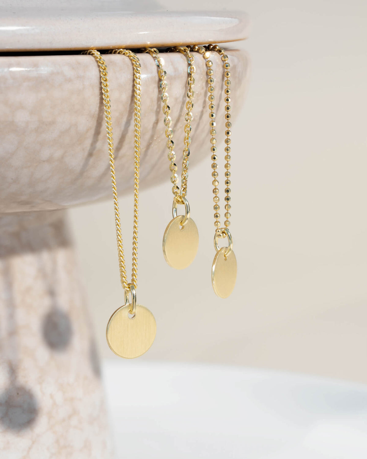 Engraving plates necklace pendant round 10mm