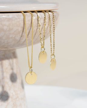 Engraving plates necklace pendant round 10mm