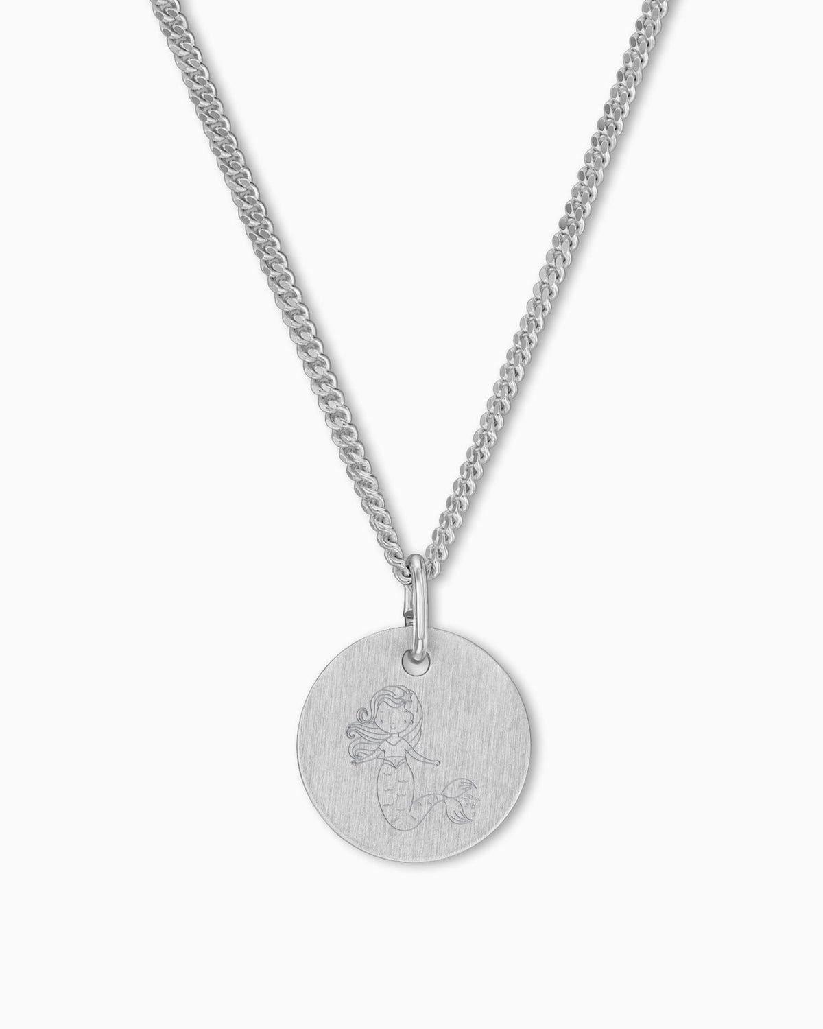 Child symbols engraving plate necklace pendant round 12mm