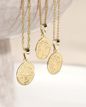 Engraving plates necklace pendant tree of life 12mm