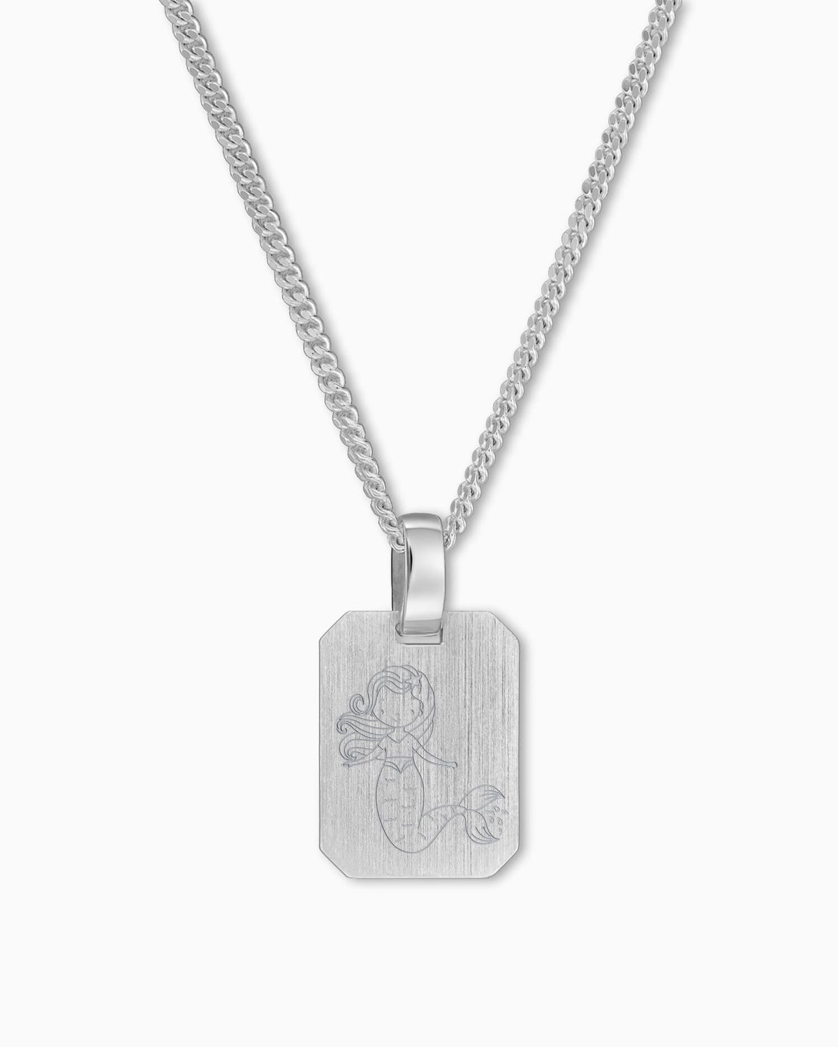 Child symbols engraving plates necklace pendant square