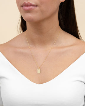 Engraving plates necklace pendant square