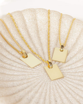 Pfotenabdruck Gravurplatten Halskette Anhänger Eckig