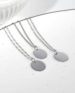 Handabdruck Gravurplatten Halskette Anhänger Oval