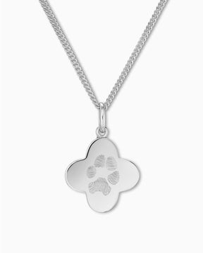 Pfotenabdruck Kleeblatt Halskette Gravurplatte - grivurschmuck.com