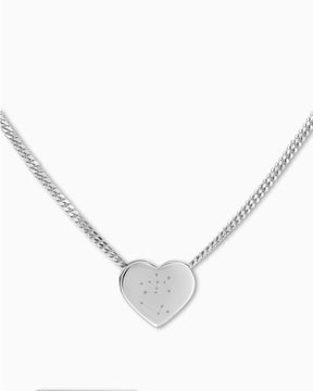 Star sign heart necklace engraving plate pendant