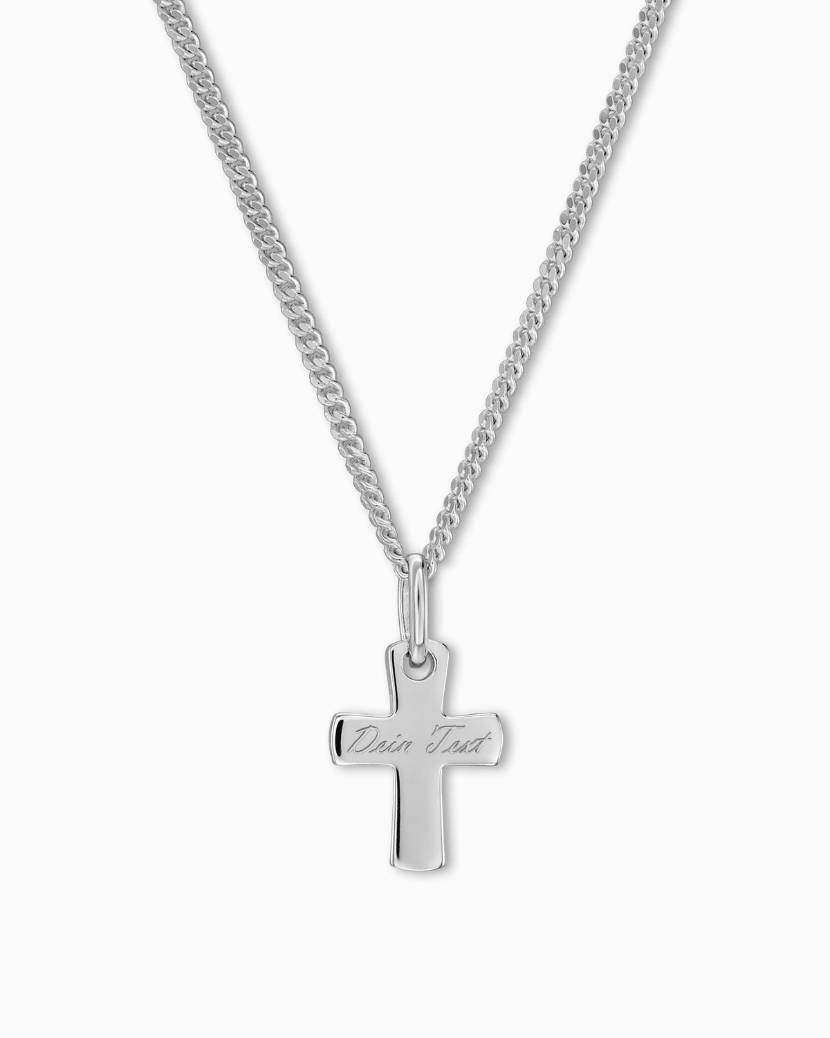 Kreuz Halskette Anhänger Gravurplatte