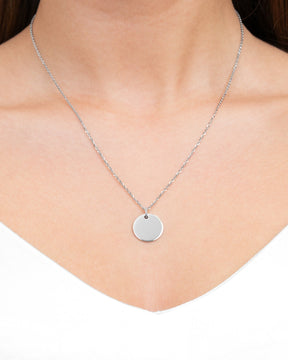 Pfotenabdruck Gravurplatten Halskette Anhänger Zirkonia Rund - grivurschmuck.com