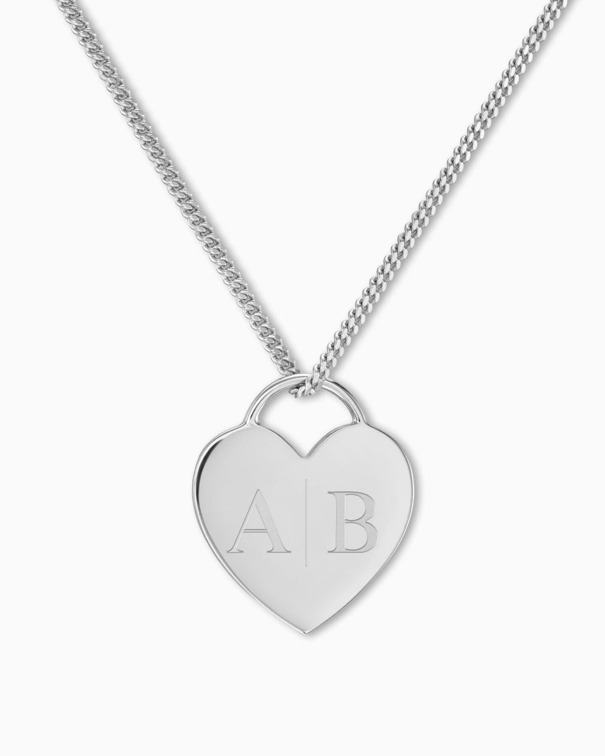 Initialen hart ketting graveerplaatje hanger