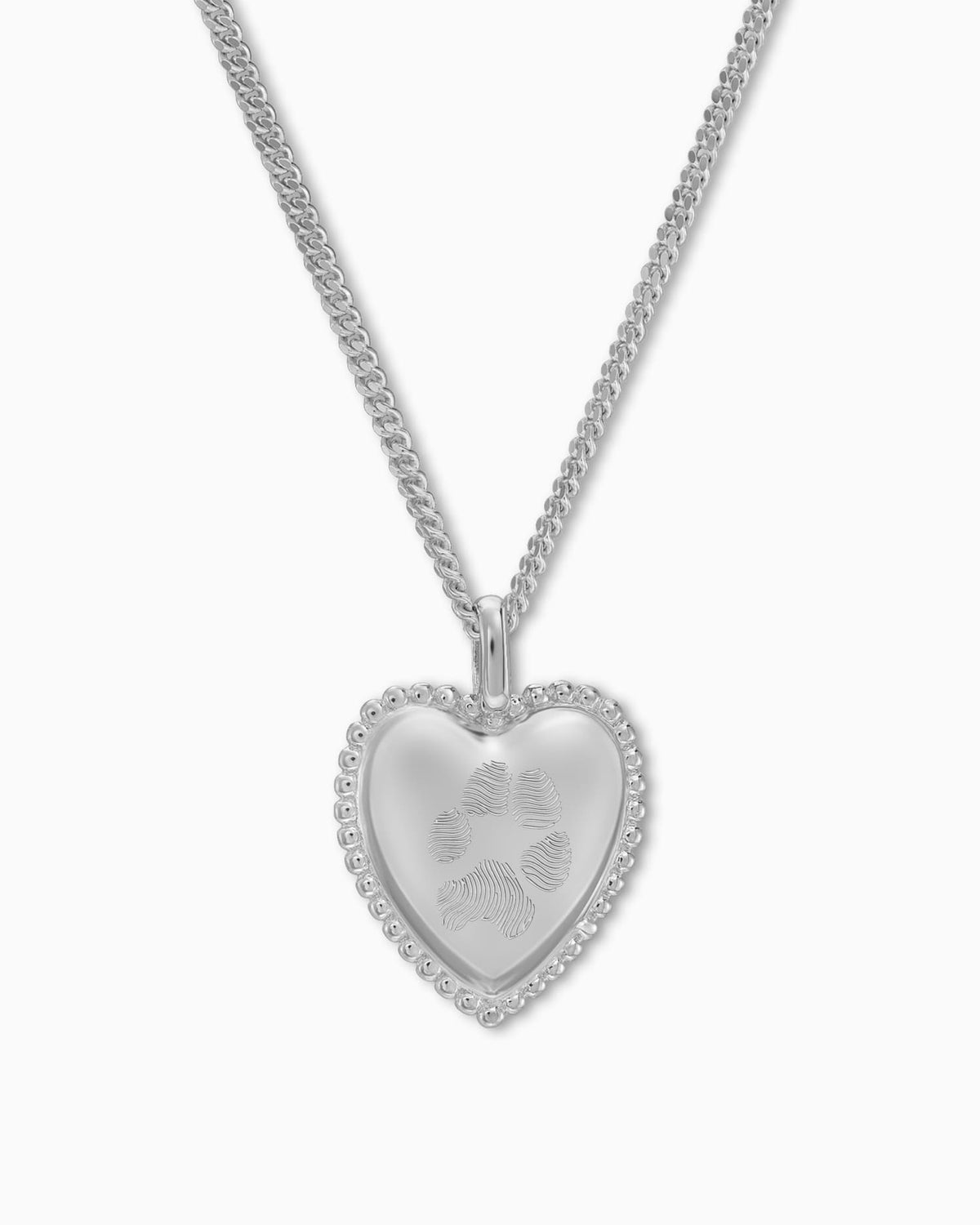 Pfotenabdruck Herz Halskette Gravurplatte Anhänger - grivurschmuck.com