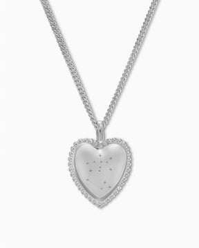 Star sign heart necklace engraving plate pendant