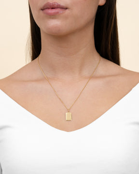 Pfotenabdruck Gravurplatten Halskette Anhänger Eckig - grivurschmuck.com