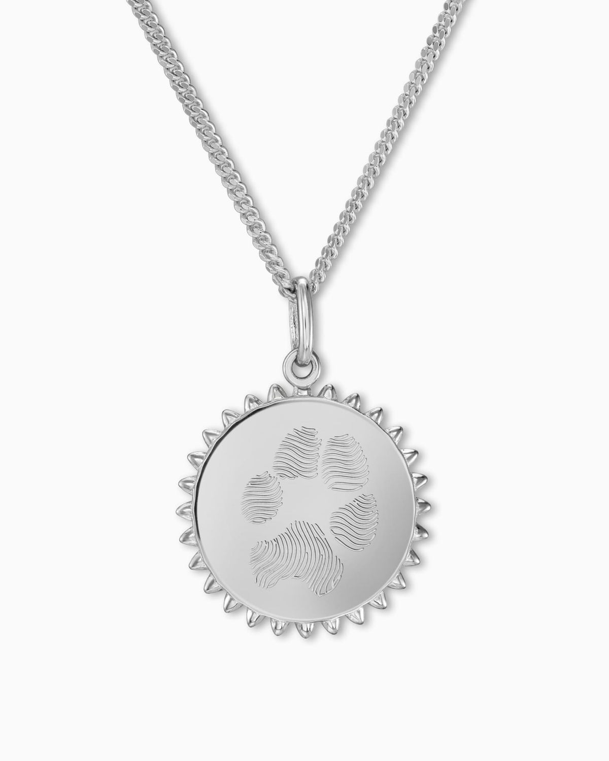 Pfotenabdruck Sonnen Halskette Gravurplatte Anhänger - grivurschmuck.com