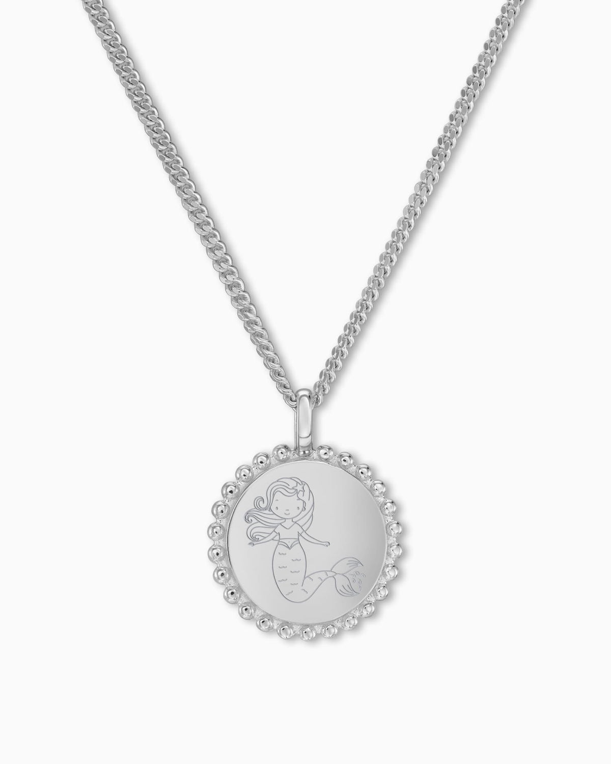 Child symbols engraving plates necklace pendant round 14mm