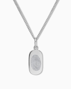 Fingerabdruck Gravurplatten Halskette Anhänger Oval