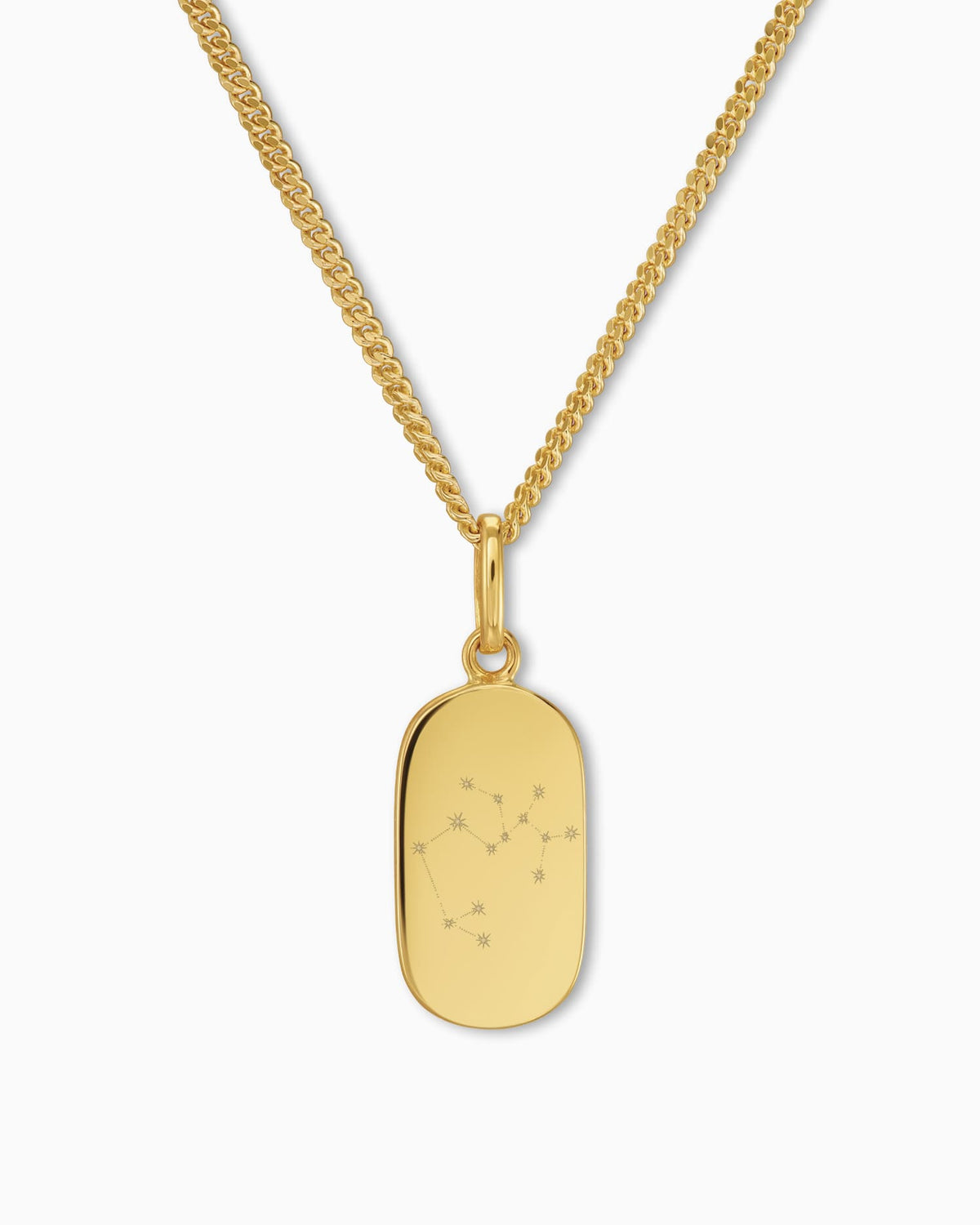 Zodiac sign engraving plates necklace pendant oval
