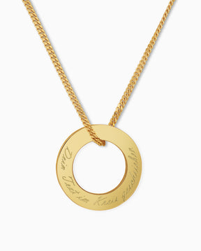 Ring Halskette Gravurplatte Anhänger