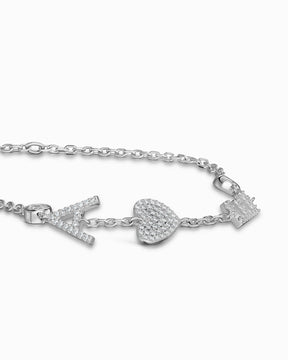 Buchstaben Armband Zirkonia mit Charms
