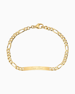 Graveerarmband Graveerplaatje Figaro ID armband