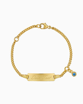 Gravurarmband Gravurplatte Zirkonia Blau