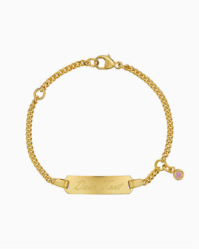 Gravurarmband Gravurplatte Zirkonia Pink