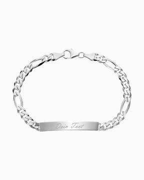 Graveerarmband Graveerplaatje Figaro ID armband