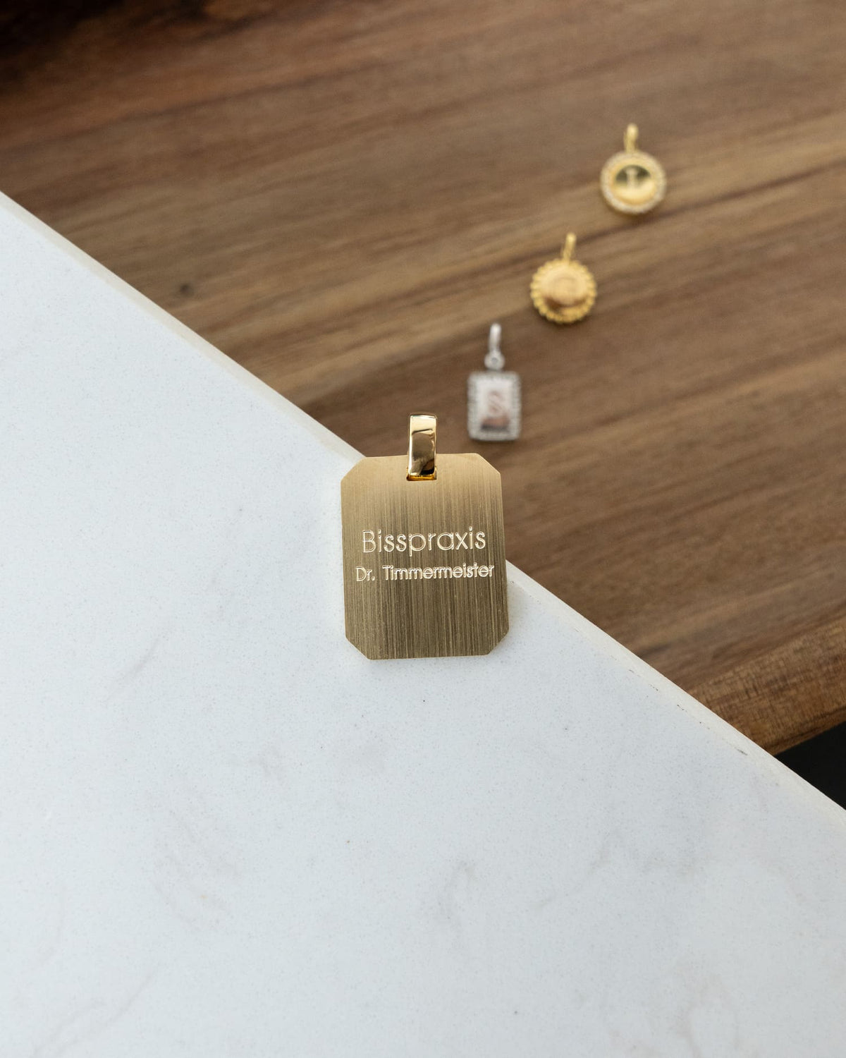 Engraving plates necklace pendant octagon