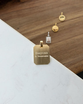 Engraving plates necklace pendant octagon