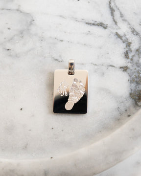 Graveerplaatje halsketting hanger rechthoek