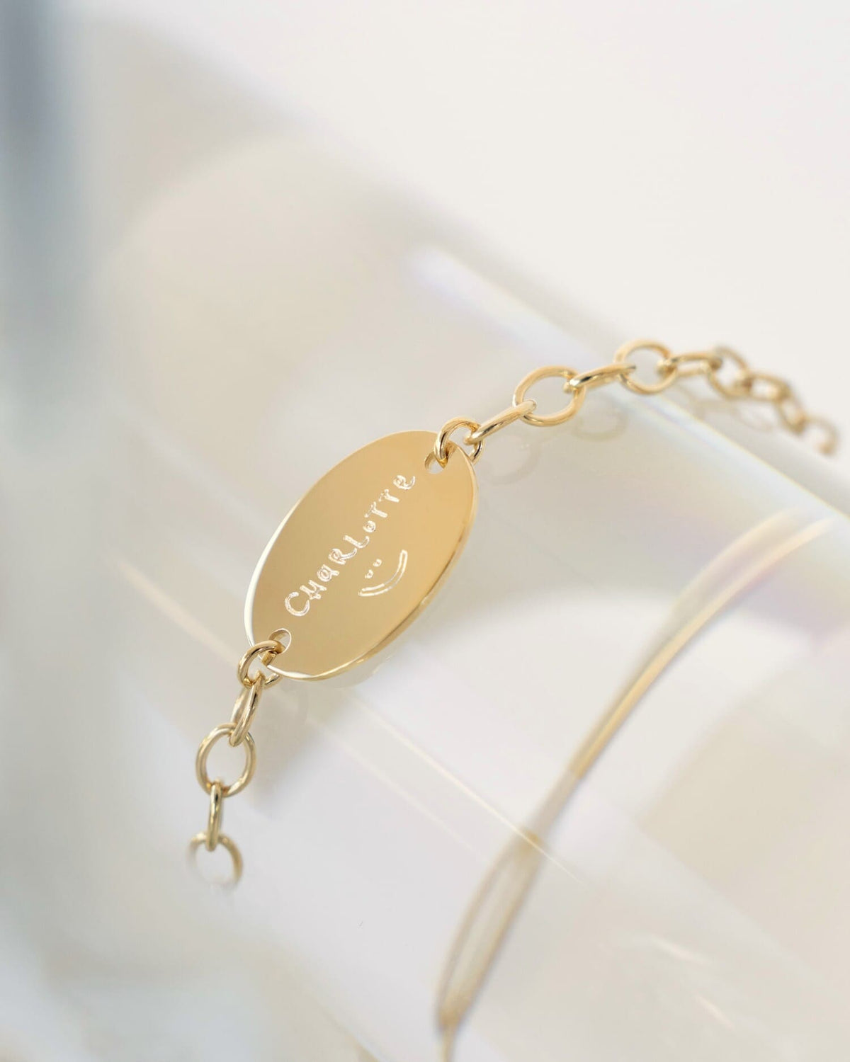 Handschrift Upload Gravurarmband Gravurplatte Oval