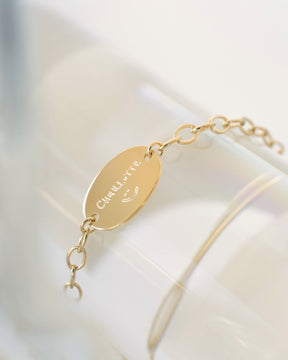 Handschrift Upload Gravurarmband Gravurplatte Oval