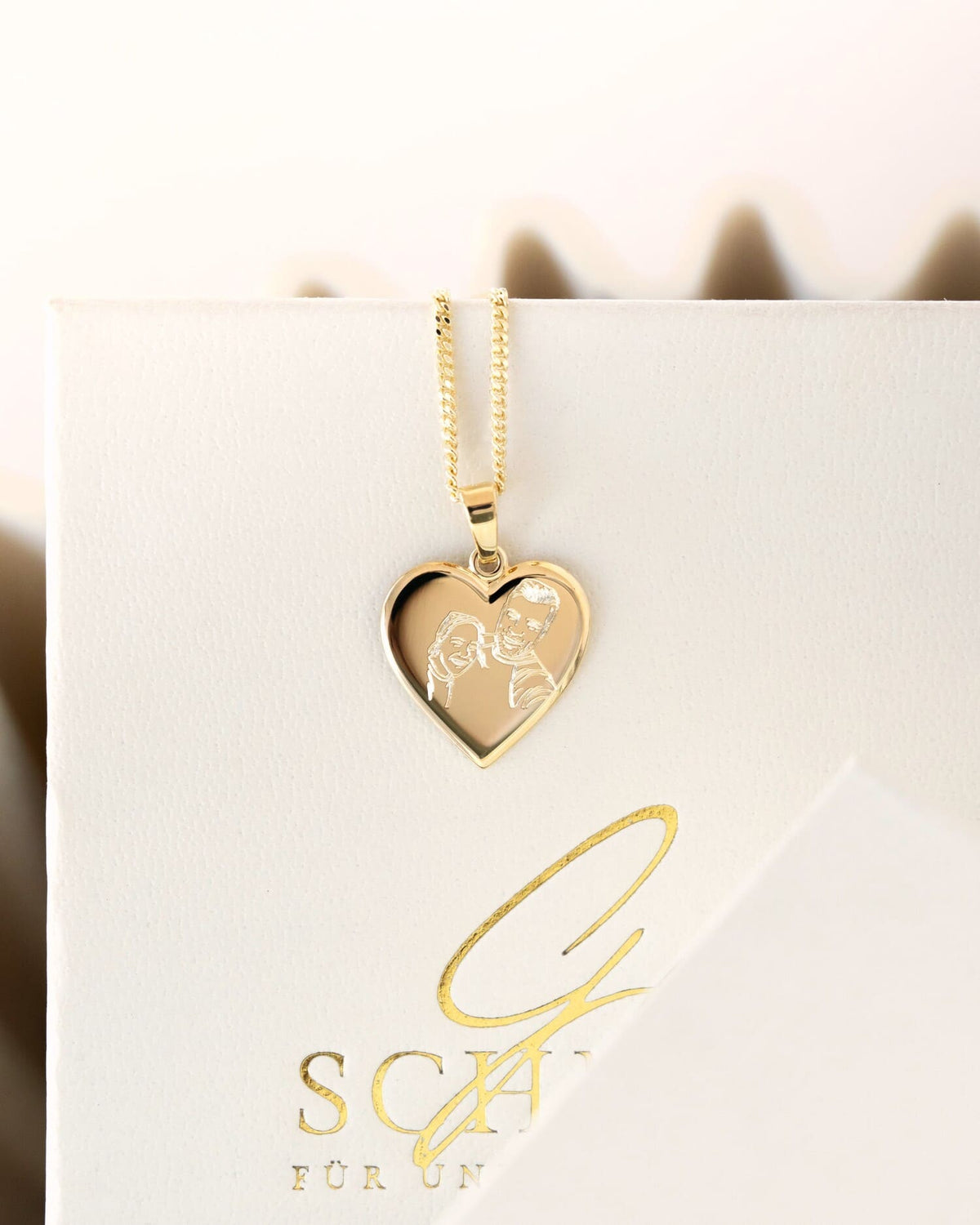 Hart ketting graveerplaatje hanger 15mm